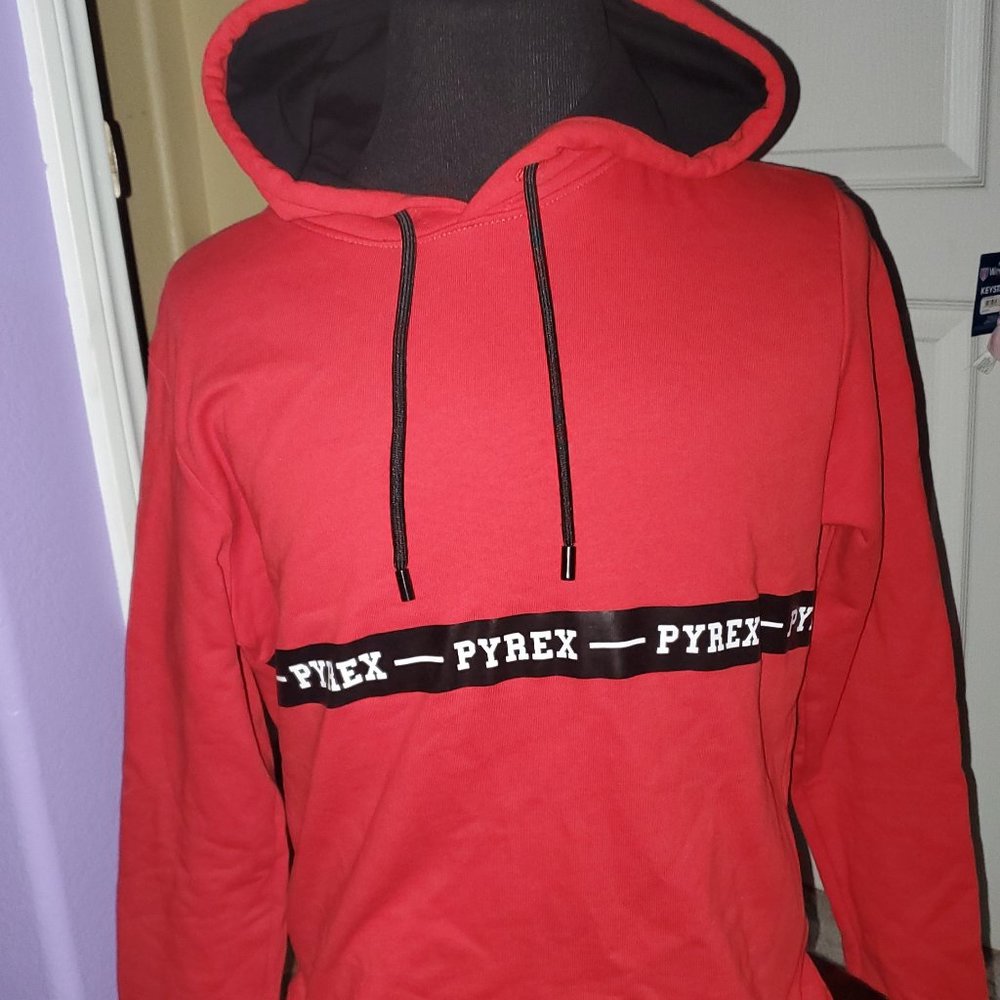 PYREX RED HOODIE SWEATSHIRT SWEATER PULLOVER